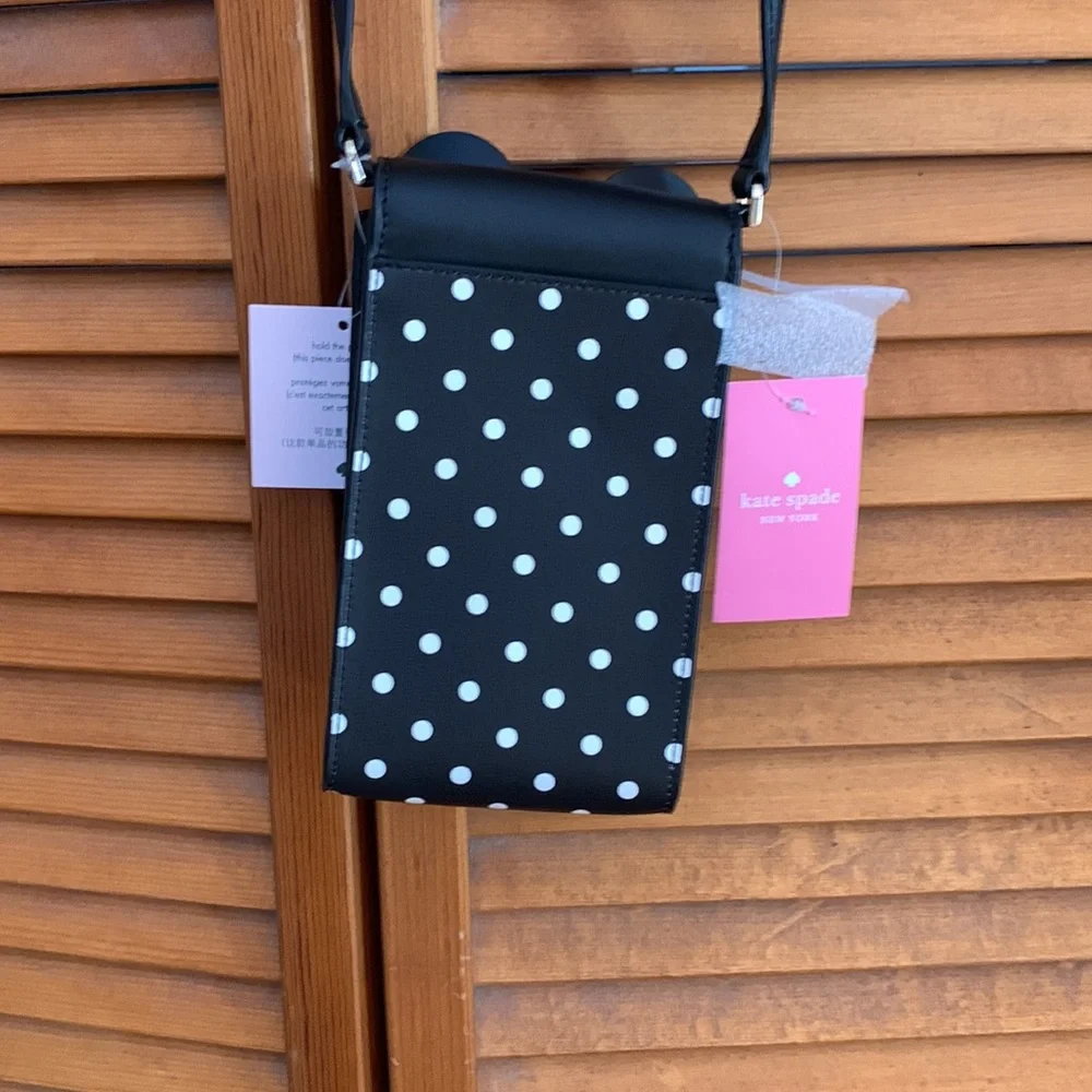 Kate Spade Bag, NWT, Minnie Crossbody, Disney x, Black with White Dots - Picture 9 of 13